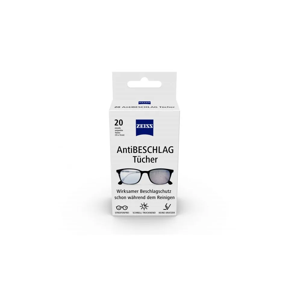 ZEISS páramentesítő nedves törlőkendő (20db/doboz)